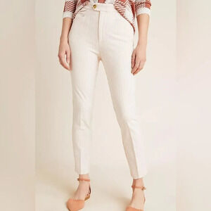 ANTHROPOLOGIE NWOT The‎ Essential Slim Trousers in Neutral Motif